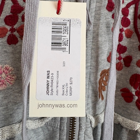 Johnny Was ZUZU TIERED HOODIE XXL - Picture 4 of 7